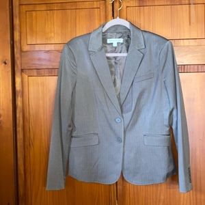 NWOT New York and Company Brown Striped Jacket With Two Buttons and Pockets